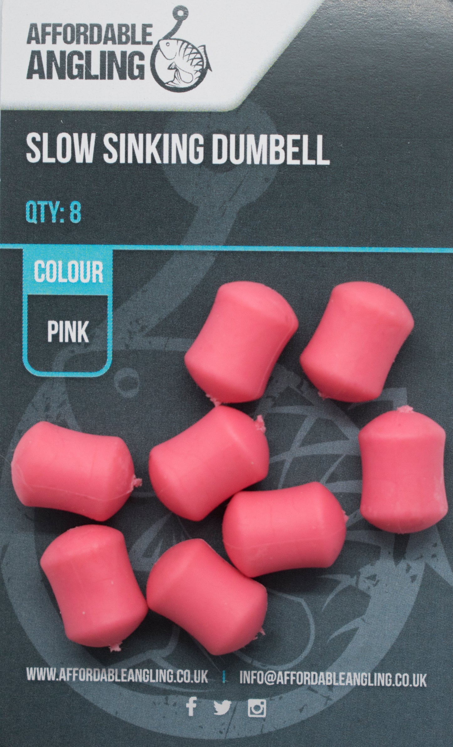 Slow Sinking Dumbell Hook Baits - Pink