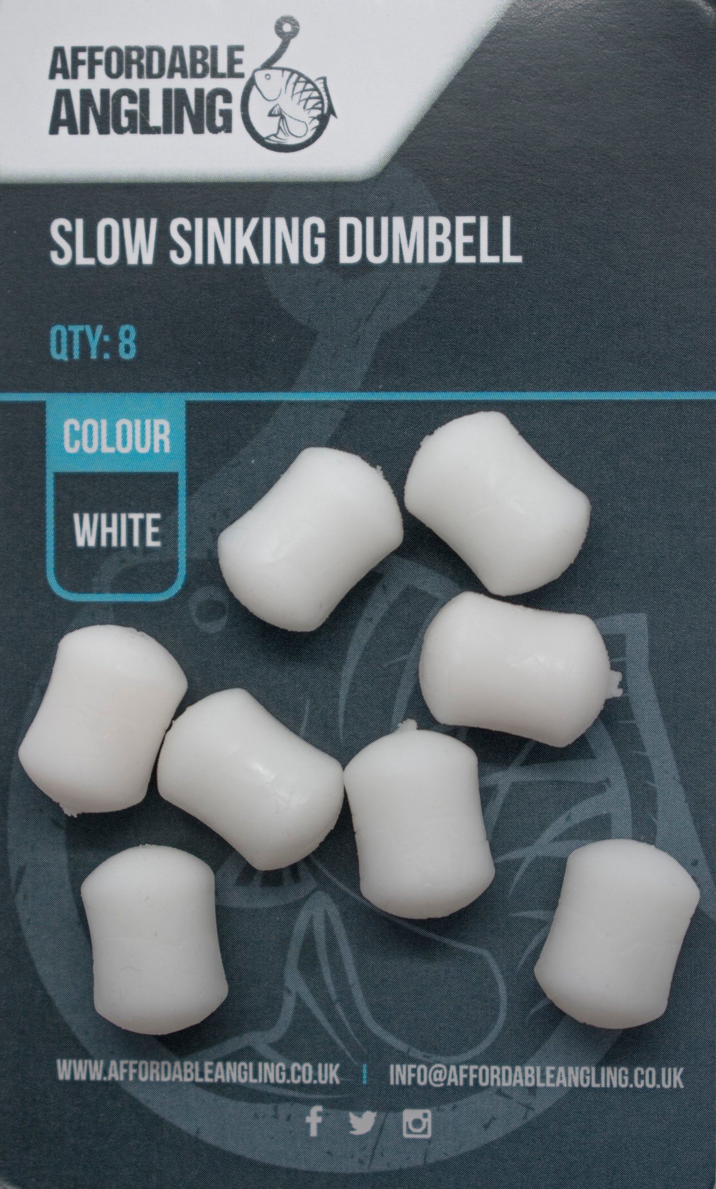 Slow Sinking Dumbell Hook Baits - White