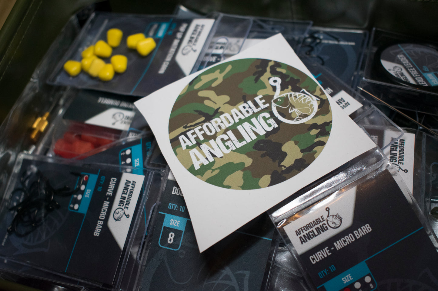 Affordable Angling Camo Bucket Sticker